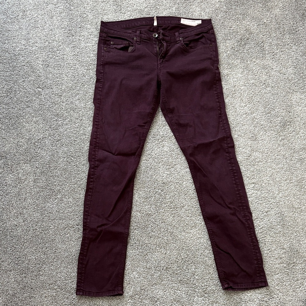 rag & bone Women's Skinny Jeans in Burgundy